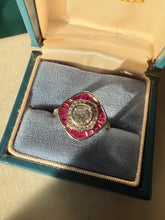 Load image into Gallery viewer, y2k Pink Glass Sterling Silver Ring Size 8
