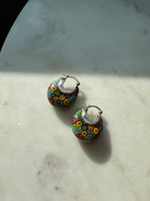 Load image into Gallery viewer, Millefiori Sterling Silver Hoop Earrings
