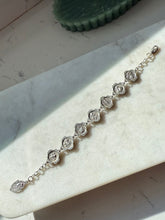 Load image into Gallery viewer, Vintage Roses &amp; Saints Sterling Silver Rosary Bracelet 7”-8”
