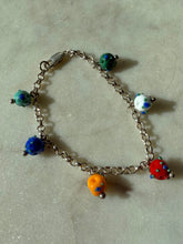Load image into Gallery viewer, Vintage Sterling Silver Murano Glass Bracelet 7.5”
