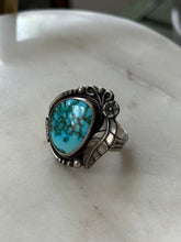 Load image into Gallery viewer, Yellow Larch Chunky Turquoise Sterling Silver Ring Size 13
