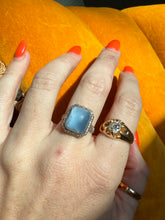 Load image into Gallery viewer, Antique Blue Sterling Silver Ring Size 8
