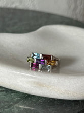 Load image into Gallery viewer, Natural Gemstone Sterling Silver Colorful Ring Size 7.25
