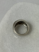 Load image into Gallery viewer, Black Onyx Harlequin Inlay Sterling Ring Size 7
