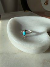 Load image into Gallery viewer, Vintage Dainty Turquoise Sterling Silver Ring Size 6
