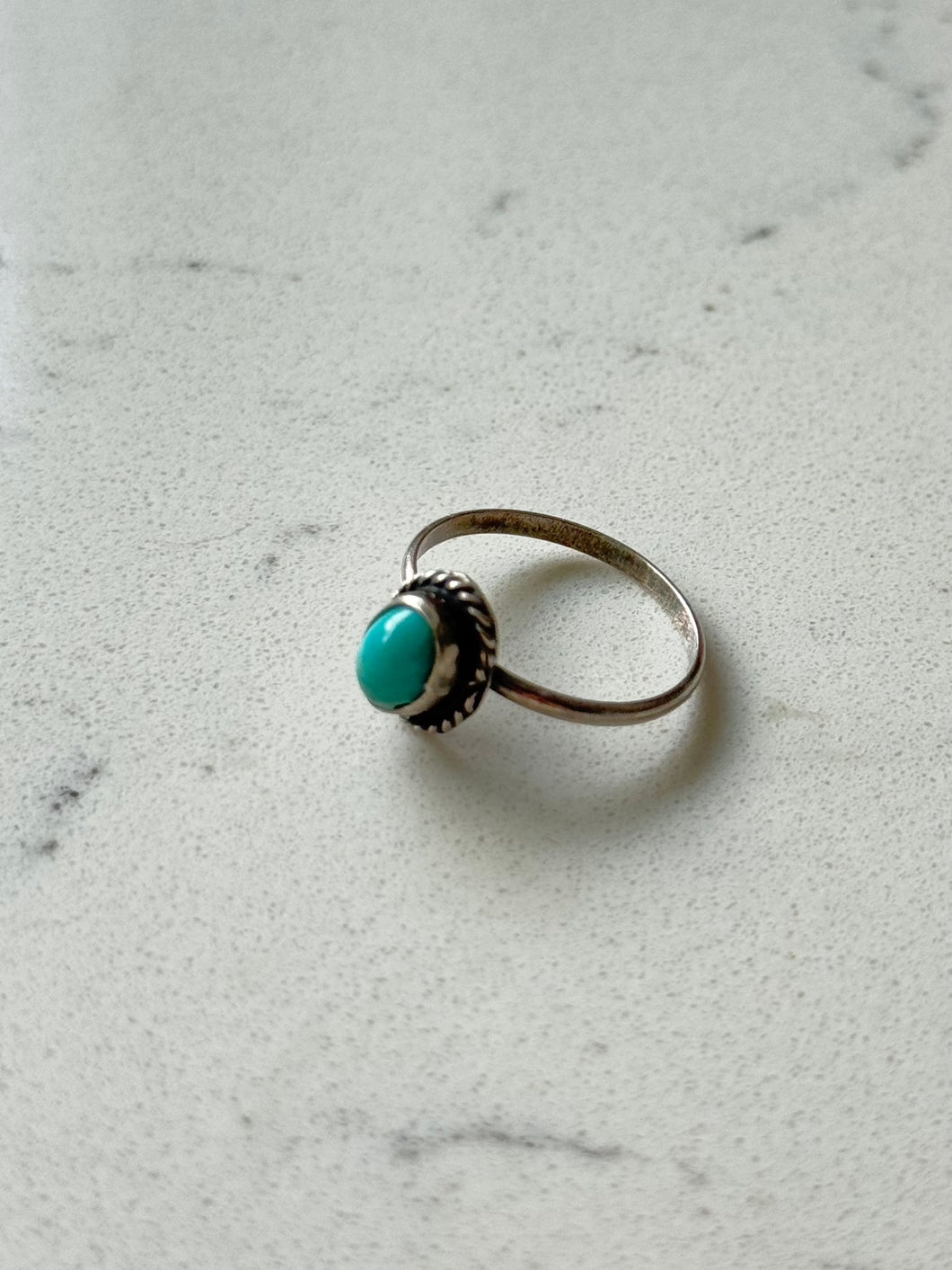 Vintage Turquoise Sterling Silver Ring Size 5.75