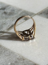 Load image into Gallery viewer, Cursive ‘D’ Initial Diamond 14k Gold Ring
