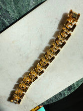 Load image into Gallery viewer, Chunky Gold Plated Costume Bracelet 7.5”
