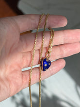 Load image into Gallery viewer, Blue Enamel 18k Gold Heart Charm
