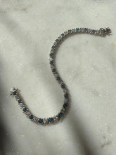 Load image into Gallery viewer, Blue Spinel &amp; CZ Sterling Silver Tennis Bracelet 7.25”
