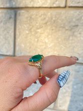 Load image into Gallery viewer, Emerald Green Gold Vermeil Statement Ring
