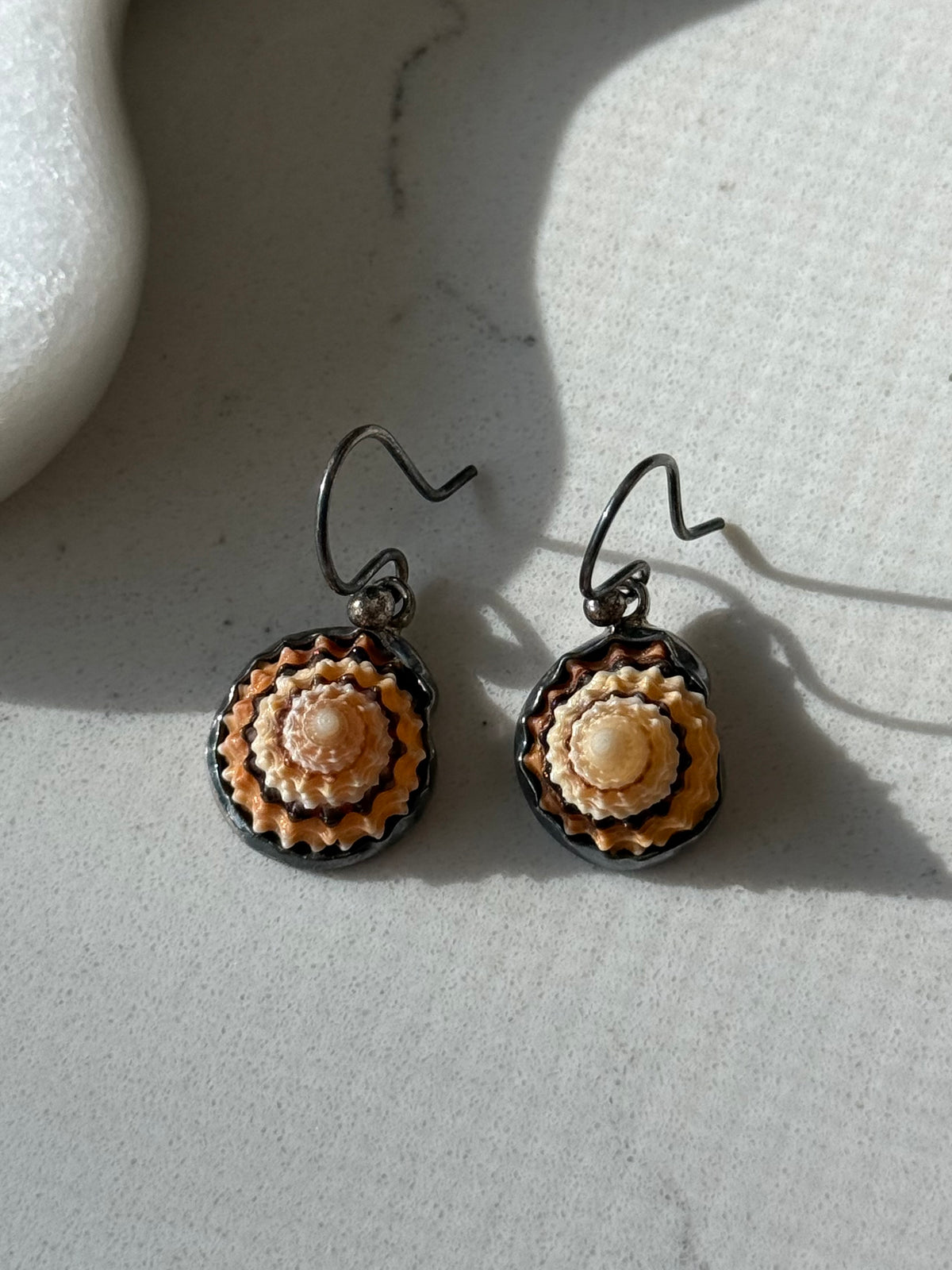 Vintage Sterling Silver Shell Earrings
