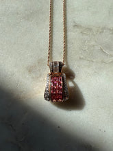 Load image into Gallery viewer, Rose Gold Vermeil Pink &amp; White Glass Necklace 18”
