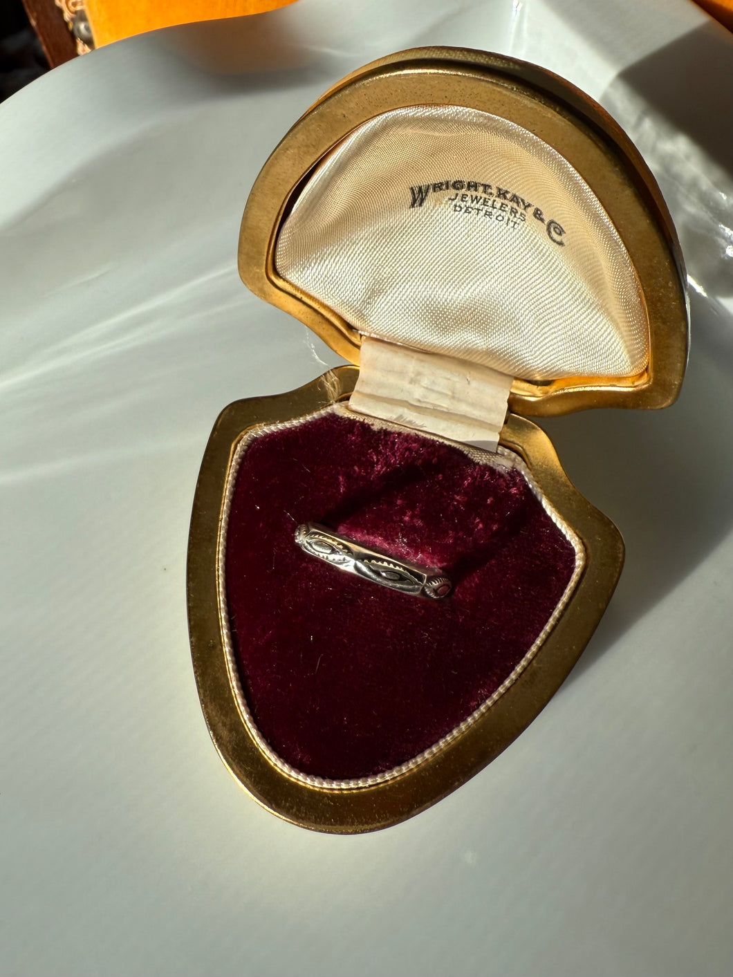 Engraved Sterling Band Ring Size 8.5