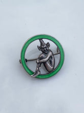 Load image into Gallery viewer, Antique Pixie Enamel Silver Brooch
