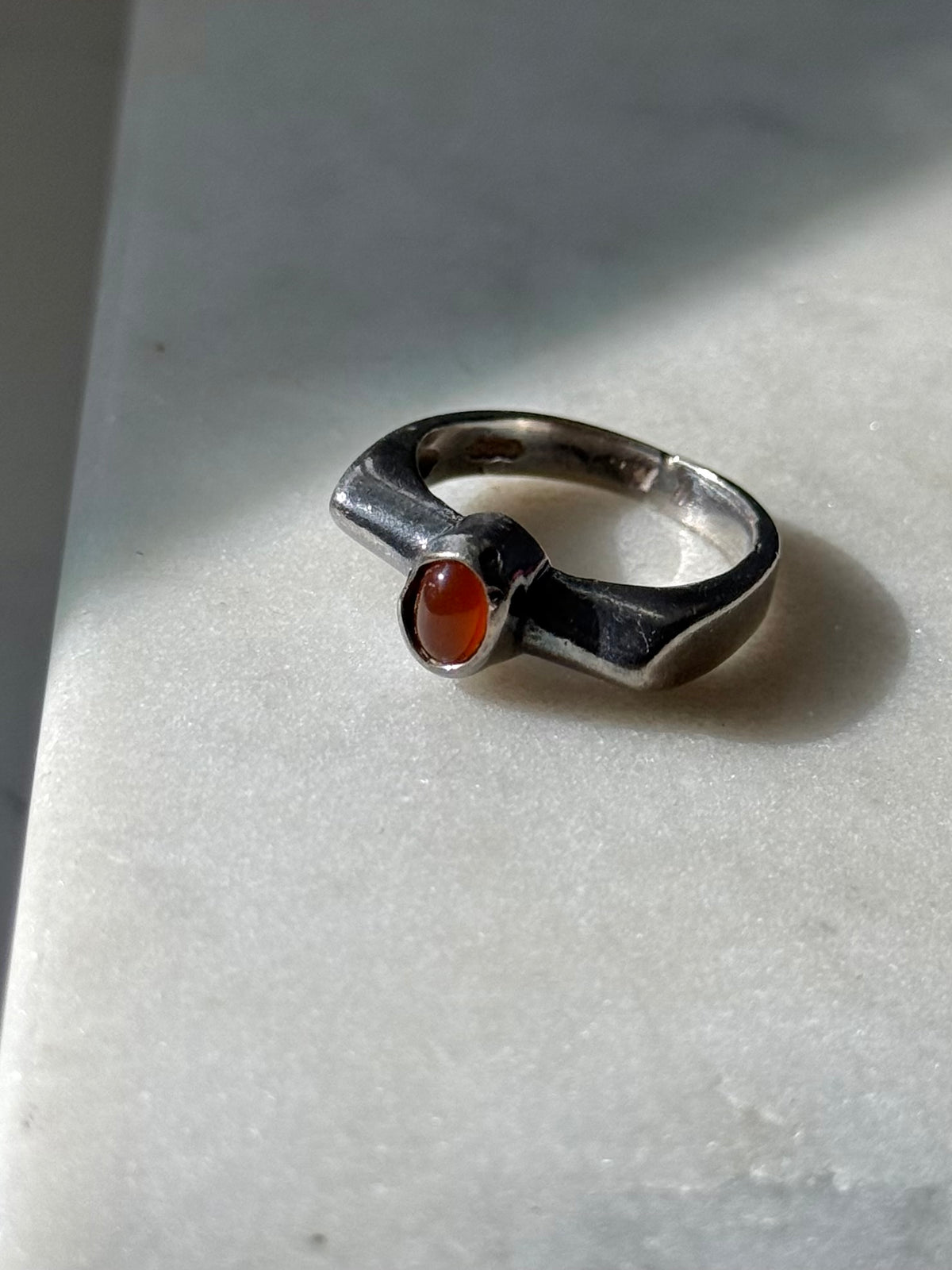 Carnelian Sterling Silver Ring Size 6.25