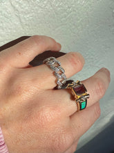 Load image into Gallery viewer, CZ Sterling Silver Chain Link Ring Size 7.5
