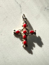 Load image into Gallery viewer, Vintage Enamel Sterling Cross Pendant
