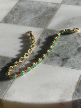 Load image into Gallery viewer, Natural Emerald Gold Vermeil Tennis Bracelet
