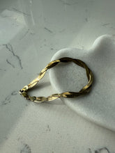 Load image into Gallery viewer, Double Sided Gold Vermeil Braided Herringbone Sterling Bracelet 7.5”
