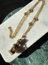 Load image into Gallery viewer, Vintage Gold Plated Snake Cabochon Fang Necklace
