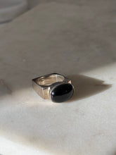 Load image into Gallery viewer, Solid Sterling Silver Black Onyx Ring Size 7.25
