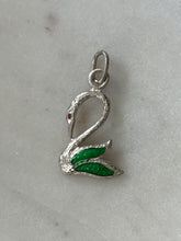 Load image into Gallery viewer, Enamel Swan Sterling Silver Pendant
