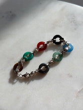 Load image into Gallery viewer, Vintage Donut Link Sterling Silver Bracelet 7”
