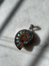 Load image into Gallery viewer, Ammonite Shell Sterling Silver Chunky Pendant
