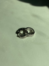 Load image into Gallery viewer, Diamond 10k White Gold Clicker Hoop Earrings
