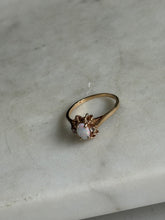 Load image into Gallery viewer, Dainty 10k Gold Opal &amp; Diamond Ring Size 6.75

