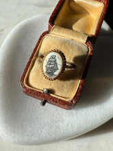 Load image into Gallery viewer, Gold Filled Ship Scrimshaw Ring Size 9
