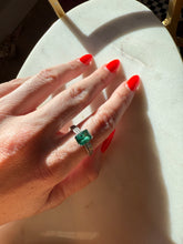 Load image into Gallery viewer, Green Sterling Silver Ring Size 9.25
