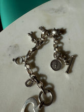 Load image into Gallery viewer, Chunky Solid Sterling Silver Charm Bracelet 7.5”
