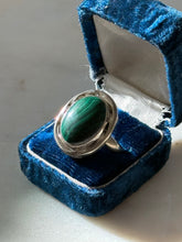 Load image into Gallery viewer, Vintage Malachite Sterling Silver Ring Size 10
