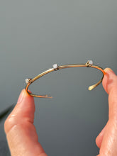 Load image into Gallery viewer, Solid 14k Gold Natural Diamond Cuff Bracelet
