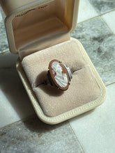 Load image into Gallery viewer, Antique Sterling Silver Cameo Shell Ring Size 5
