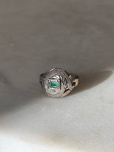 Load image into Gallery viewer, Vintage Emerald Sterling Silver Ring Size 6.75
