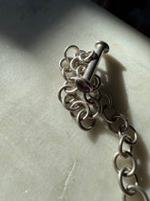 Load image into Gallery viewer, Cabochon Toggle Clasp Sterling Silver Cable Link Bracelet 8”
