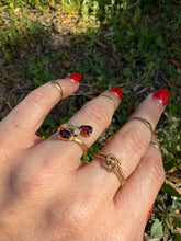 Load image into Gallery viewer, Garnet &amp; Diamond 14k Gold Bypass Ring
