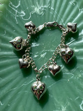 Load image into Gallery viewer, Celestial Puffy Heart Sterling Silver Charm Bracelet 7”
