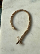 Load image into Gallery viewer, Gold Vermeil CZ Tennis Bracelet 7.75”
