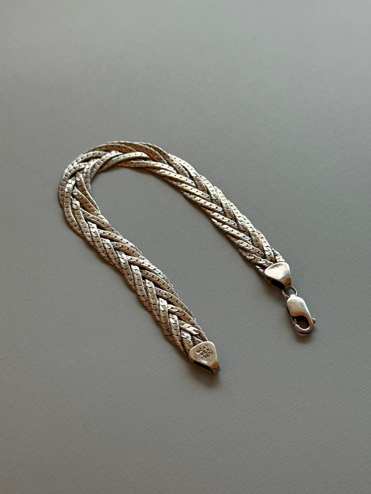 Mexico Braided Sterling Silver Vintage Bracelet