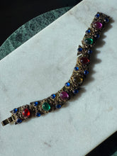 Load image into Gallery viewer, Vintage 1980s Gripoix Style Cabochon Chunky Costume Bracelet 7”
