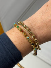 Load image into Gallery viewer, Vintage 1970s Gold Plated Multistone Bracelet 7”
