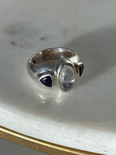 Load image into Gallery viewer, Vintage Amethyst &amp; Moonstone Sterling Silver Ring Size 5.5
