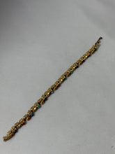 Load image into Gallery viewer, Vintage 1970s Gold Plated Multistone Bracelet 7”
