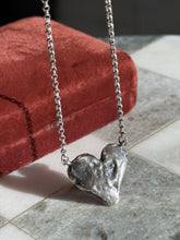 Load image into Gallery viewer, Artist Signed Sterling Silver Heart Necklace 22.5”
