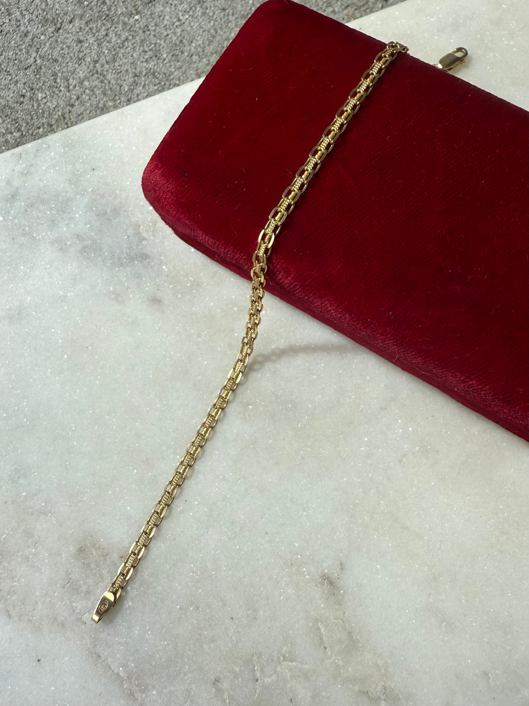 Vintage 14k Yellow Gold Bismark Bracelet 7”