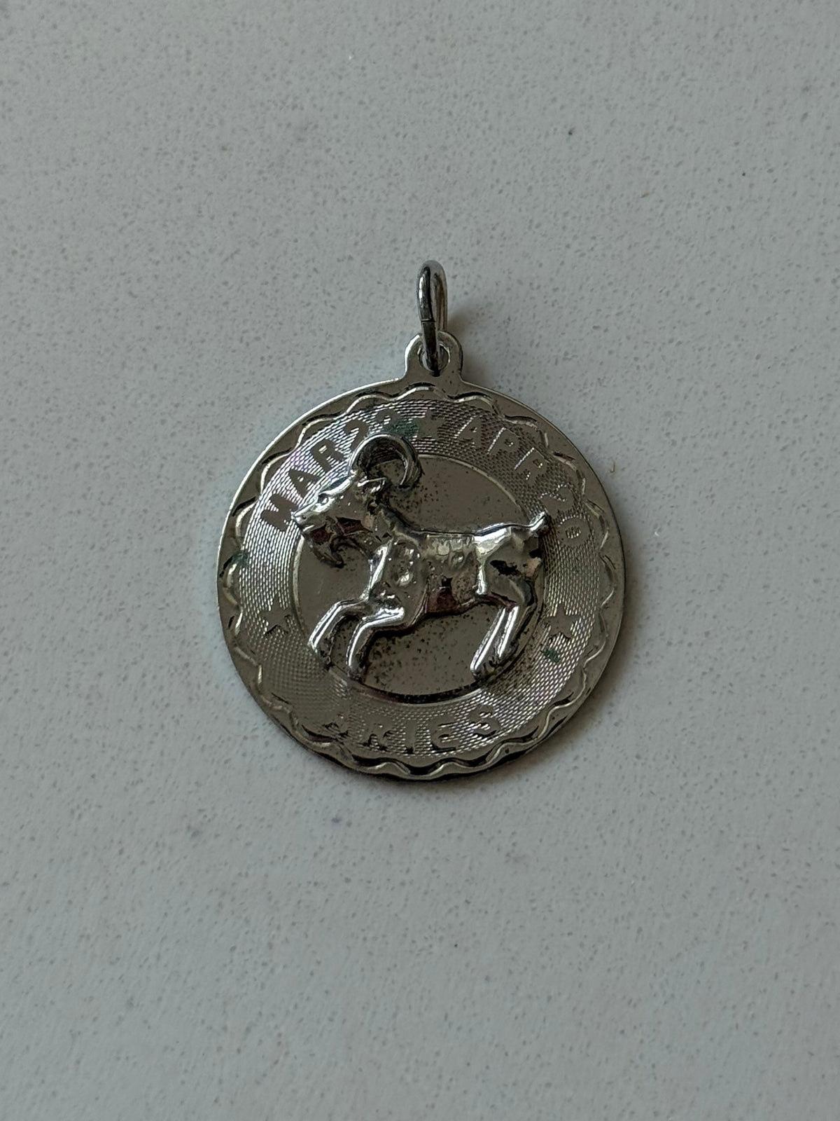 Vintage Aries Zodiac Sterling Pendant